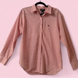 Lauren Ralph Lauren Red Gingham Button Down Shirt Women’s Size 14